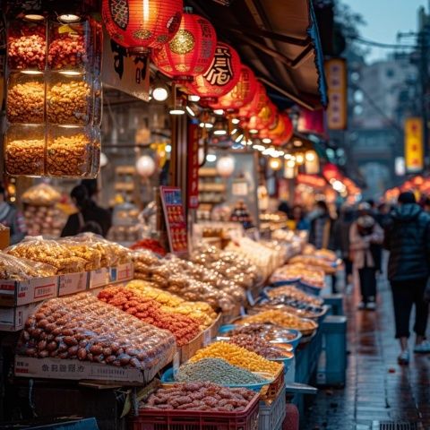 淮北市國(guó)購夜市：美食的聚集地