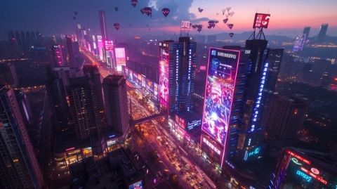 北京路中軸商圈夜經濟繁榮,萬象更新,城市成長與發展矚目