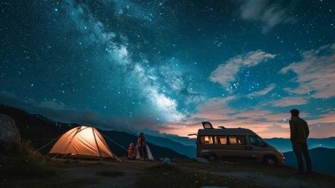 星空下的花海露營勝地