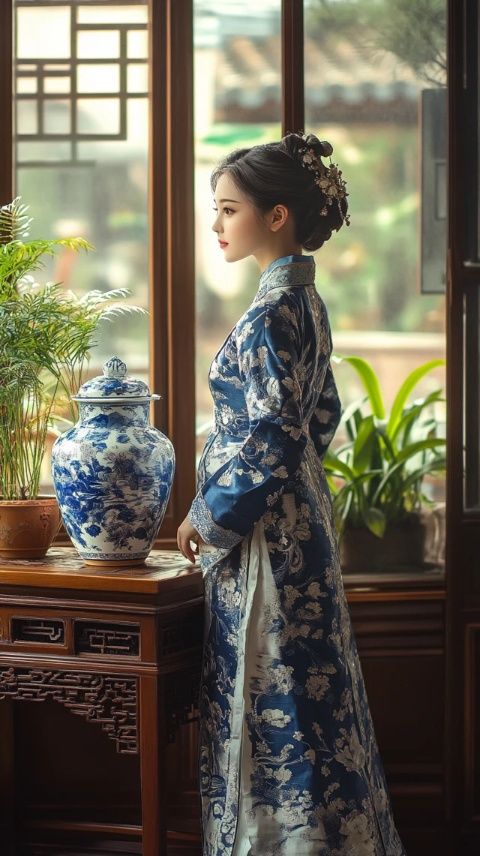 古風美女住進西溪畔的中式美宿,一襲旗袍宛如畫中人!