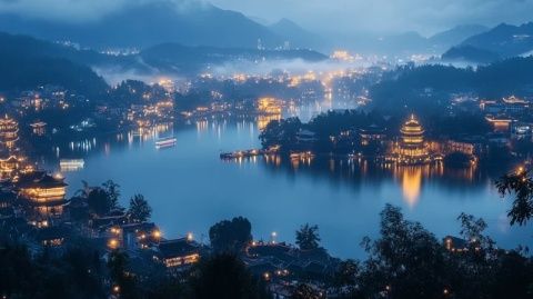 重慶黔江區濯水古鎮夜景(重慶濯水古鎮夜景燈火闌珊處的千年古韻)