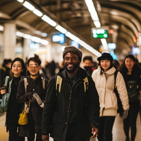 第三天的日本自由行，游客從金澤火車站乘坐新干線前往高山，欣賞了白天的鼓門和噴泉