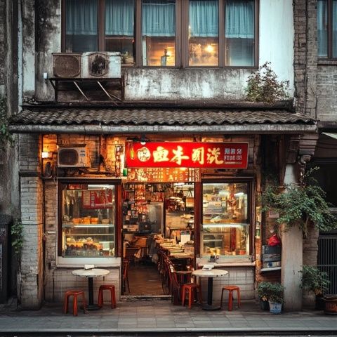 在山東泰安，有一家飯店，它的位置獨特，恰好位于天燭峰路和北上高大街的交匯點