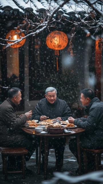 夜宴五里河,三人一張桌!
