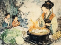工筆畫(huà)中的毛筆字：美食文化的藝術(shù)展現(xiàn)